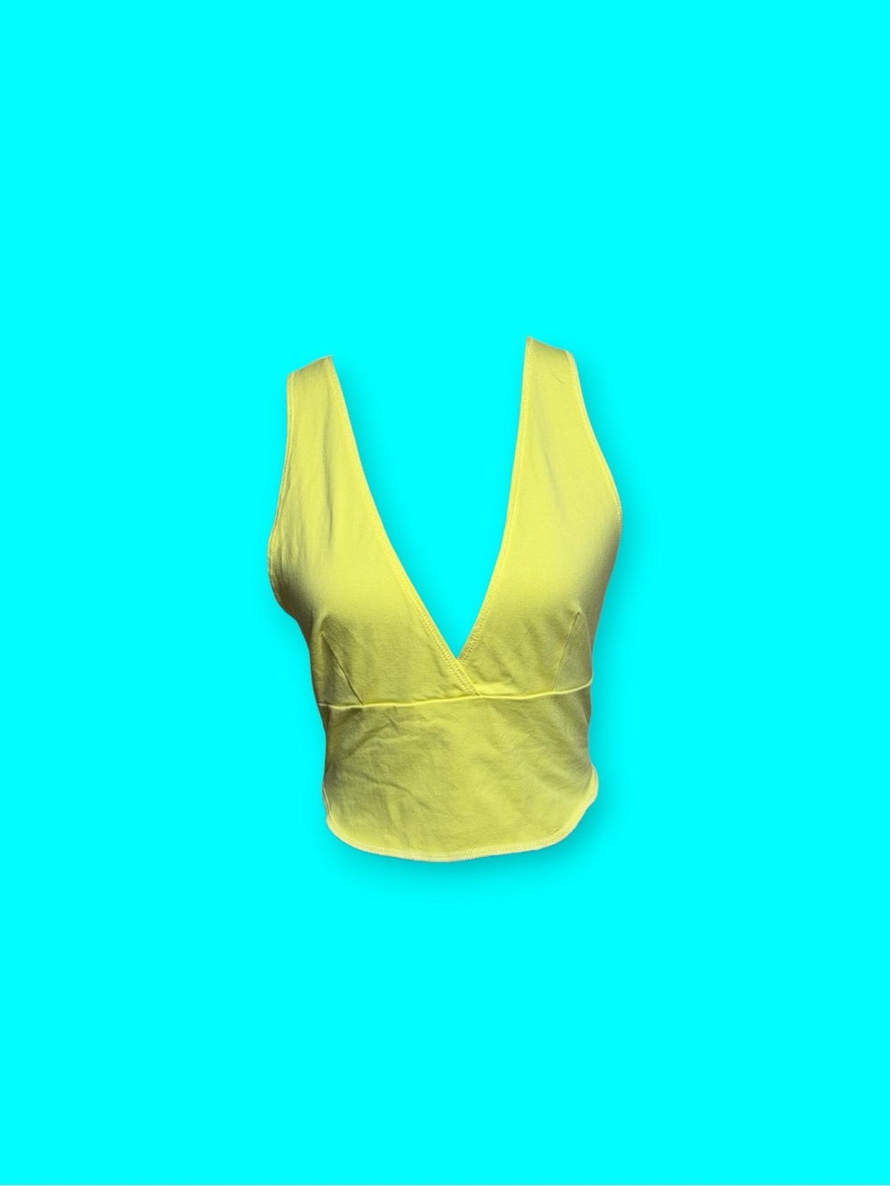 BDG Yellow Deep V Crop Camisole